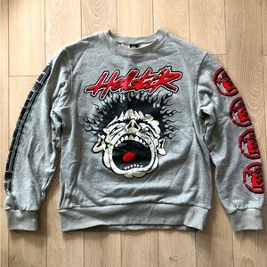 Hellstar Studios 'Records' Los Angeles Crewneck Sweatshirt Heather Grey Size L